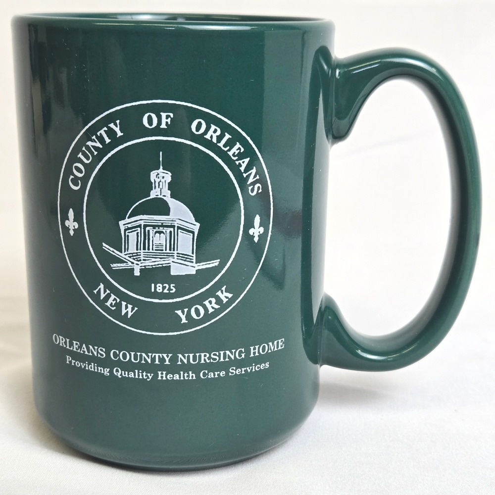 Orleans County Nursing Home Coffee Mug,‎ New York, Green White, M Ware